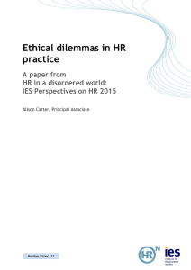 Ethical dilemmas in HR practice - Institute for Employment Studies