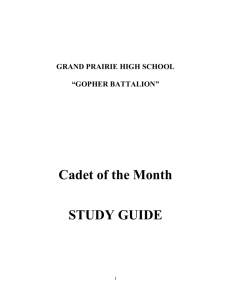 Cadet of the Month STUDY GUIDE - Grand Prairie Independent