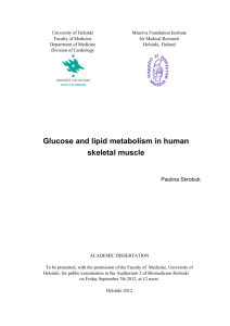 Glucose and lipid metabolism in human skeletal muscle