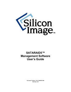 SATARAID5 Management Software User's Guide