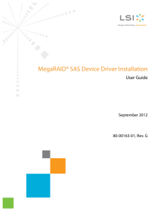 MegaRAID SAS Device Driver Installation User Guide