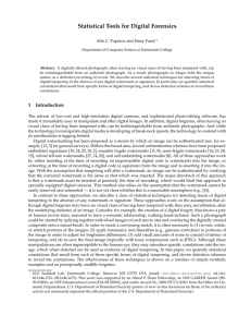 Statistical Tools for Digital Forensics