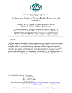 Agribusiness Capstone Courses Design