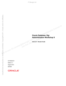 Oracle Database 10g Administration Workshop I