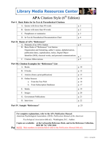 APA Citation Style (6 Edition) - LaGuardia Community College