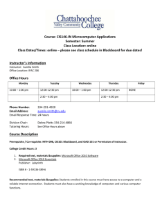 Course: CIS146-IN Microcomputer Applications Semester: Summer