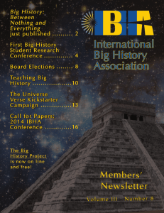 Volume III Number 8 - International Big History Association