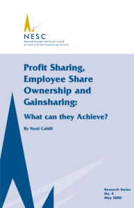 Profit Sharing, Employee Share Ownership and Gainsharing: