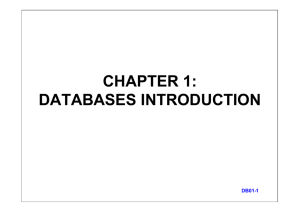 CHAPTER 1: DATABASES INTRODUCTION