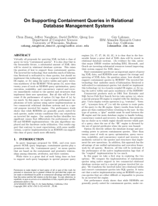 On Supporting Containment Queries in Relational Database