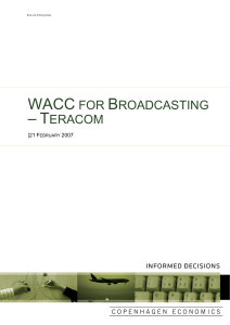 WACC for broadcasting - Copenhagen Economics