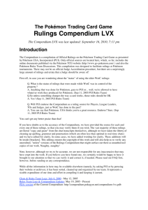 Rulings Compendium LVX - Pokemon Rulings Compendium