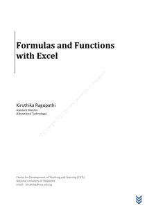 Formulas and Functions with Excel - CDTL