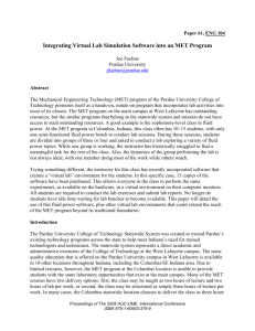 Integrating Virtual Lab Simulation Software into an MET Program