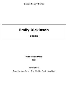 Emily Dickinson - poems - - Calhoun Unit District 40