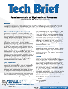 Fundamentals of Hydraulics: Pressure