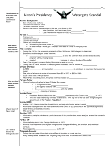 Nixon's Presidency Watergate Scandal