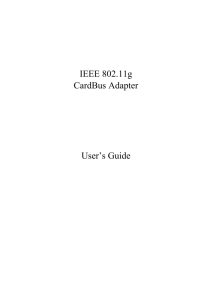 IEEE 802.11g CardBus Adapter User's Guide