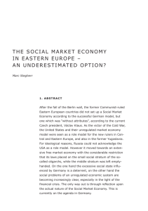 The Social Market Economy in Eastern Europe
