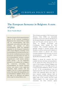 The European Semester in Belgium: A state of play