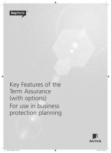 Key Features of the Term Assurance