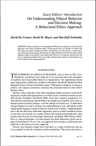 On Understanding Ethical Behavior and Decision Making: A