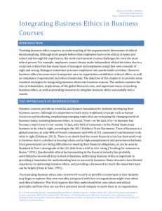 Integrating Business Ethics in Business Courses - E