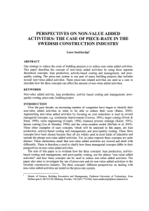 perspectives on non-value added activities: the case of