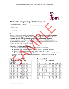 APM Project Risk Management Single Subject Certificate Level 1