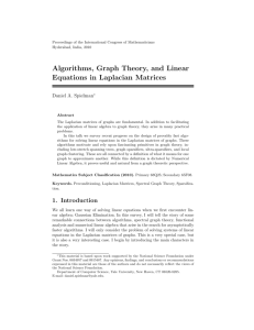 Algorithms, Graph Theory, and Linear Equations in Laplacian Matrices