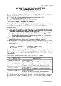 NTU (PART-TIME) TUITION FEE LOAN APPLICATION (TFL) FORM