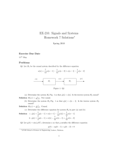 EE-210. Signals and Systems Homework 7 Solutions