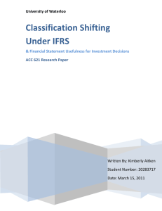 Classification Shifting Under IFRS