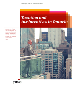 Taxation and tax incentives in Ontario 2011