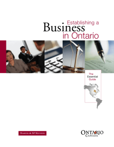 Establishing a Business In Ontario