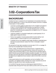 Corporations Tax - Auditor General of Ontario