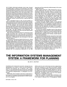 THE INFORMATION SYSTEMS MANAGEMENT SYSTEM: A
