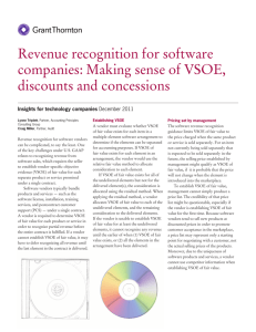 Revenue recognition for software companies
