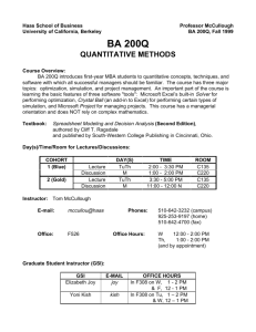 BA 200Q - Haas School of Business - University of California, Berkeley