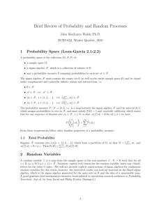 Brief Review of Probability and Random Processes