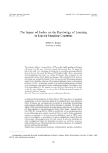 The Impact of Pavlov on the Psychology of Learning in English
