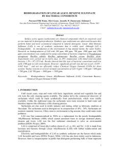 biodegradation of linear alkyl benzene sulfonate by