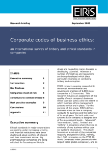 Corporate codes of business ethics