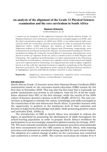 An analysis of the alignment of the Grade 12 Physical Sciences