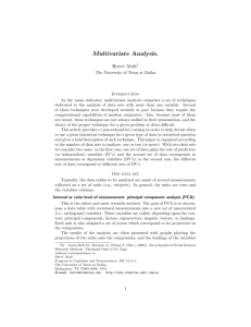 Multivariate Analysis. - The University of Texas at Dallas
