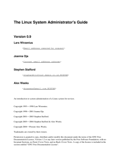 The Linux System Administrator's Guide