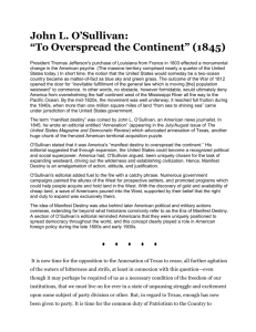 John L. O'Sullivan: “To Overspread the Continent” (1845) - apush-xl