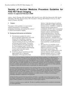 Society of Nuclear Medicine Procedure Guideline for FDG PET Brain