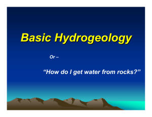 Basic Hydrogeology Or – “How do I get water from rocks?”