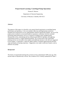 Project-based Learning: Centrifugal Pump Operations